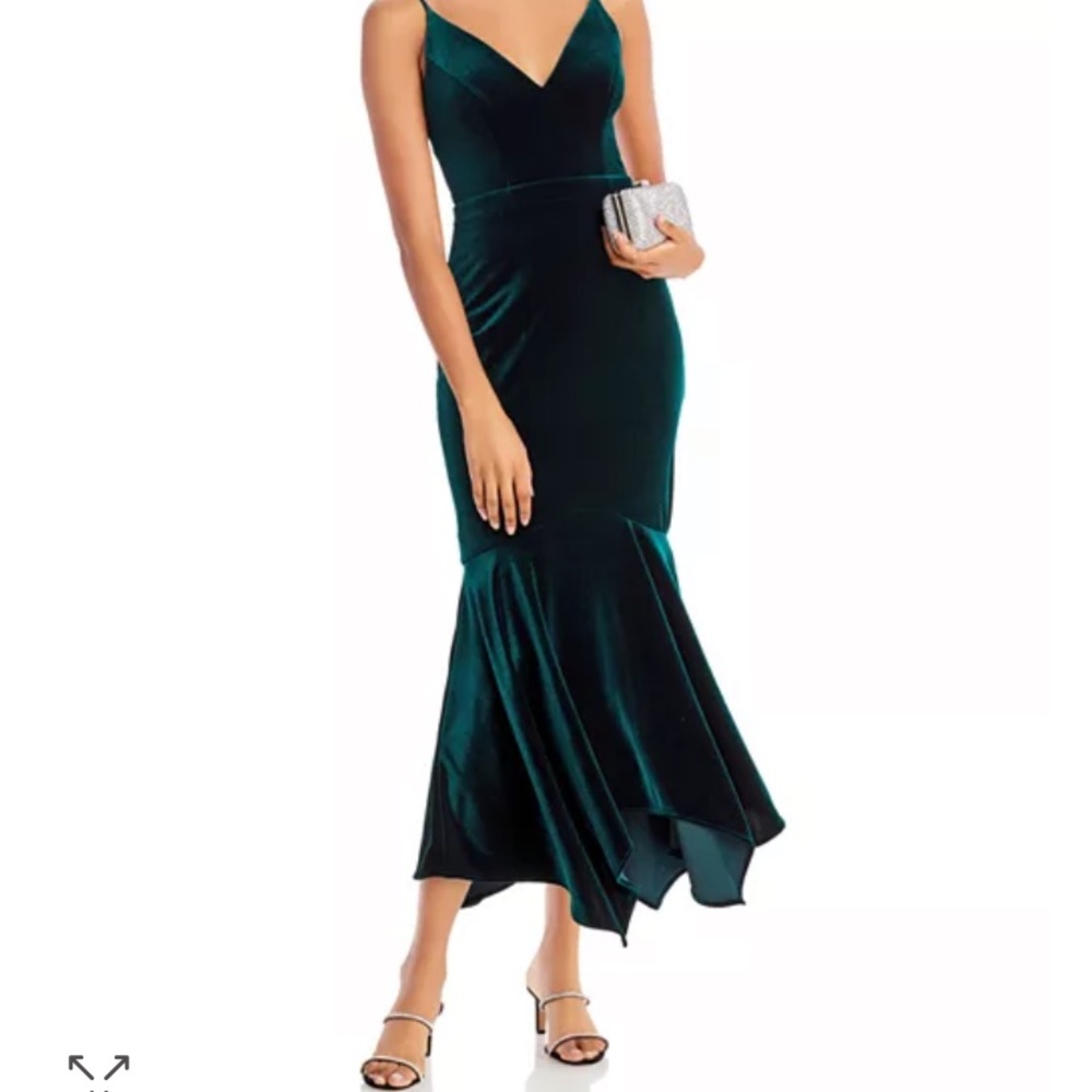 AQUA Velvet Mermaid Midi Dress Size 4 NWT